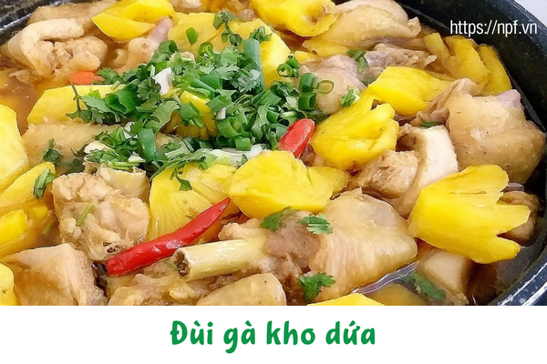 Đùi gà nấu dứa
