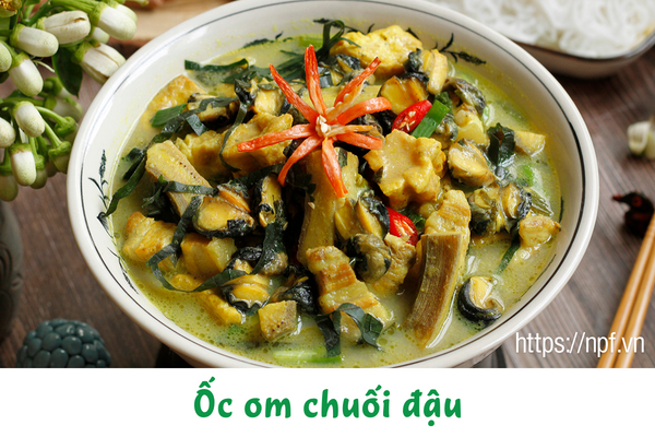 Ốc om chuối đậu