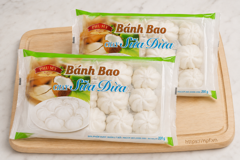 Bánh bao chay sữa dừa Phú Mỹ Bakery 200g