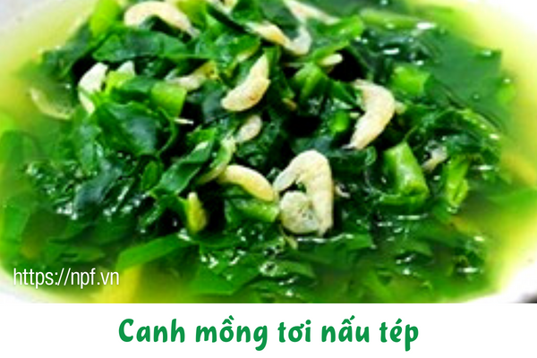 Canh mồng tơi nấu tép biển (Moi khô)