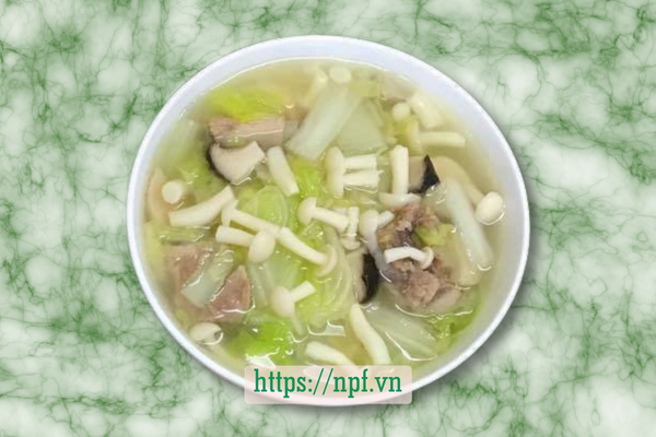 Canh nấm cải thảo