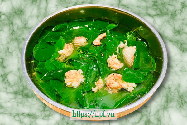 Canh rau ngót tôm khô