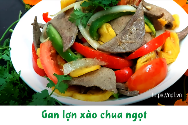 Gan lợn xào chua ngọt