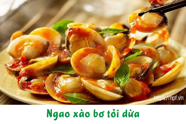 Ngao xào bơ tỏi dừa