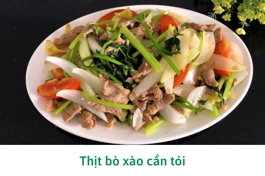 Thịt bò xào cần tỏi