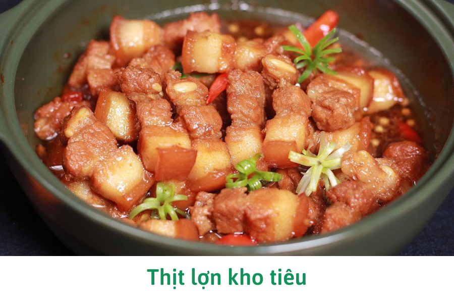 Thịt lợn kho tiêu