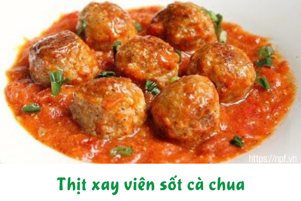 Thịt xay viên sốt cà chua