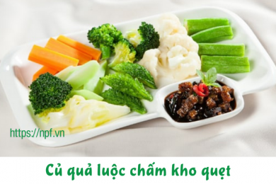 Củ quả luộc chấm kho quẹt