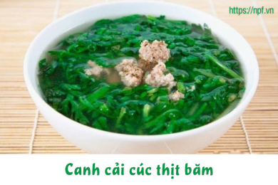 Canh cải cúc thịt băm