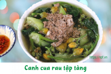 Canh cua rau tập tàng