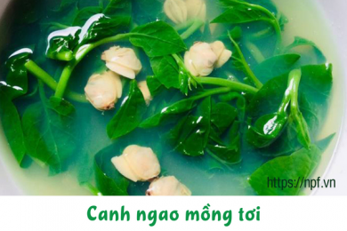 Canh ngao mồng tơi