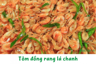 Tôm đồng rang lá chanh