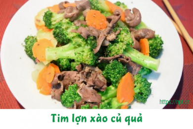 Tim lợn xào củ quả